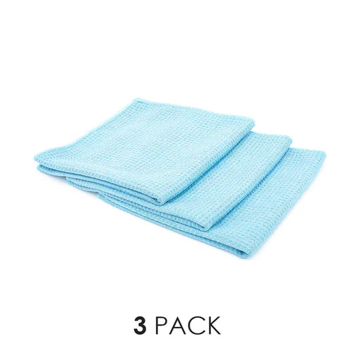 The Rag Company Standard Microfiber Waffle-Weave Towel 16"x 16" (40x40cm) 370gsm